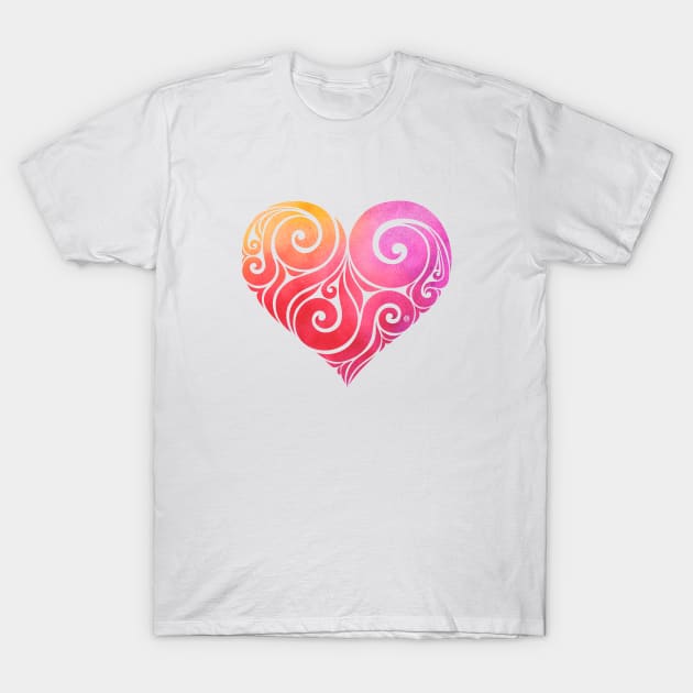 Swirly Heart T-Shirt by VectorInk